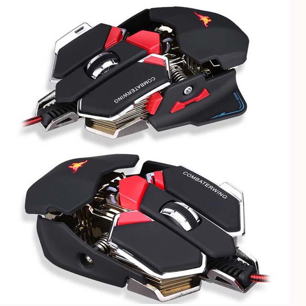 Combaterwing Customize 4 colors change light 4800DPI Gaming Mouse 